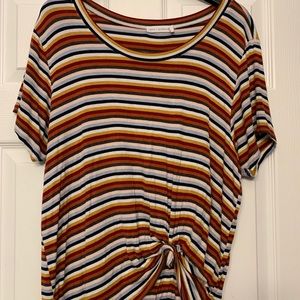 Multi-stripe pullover shirt